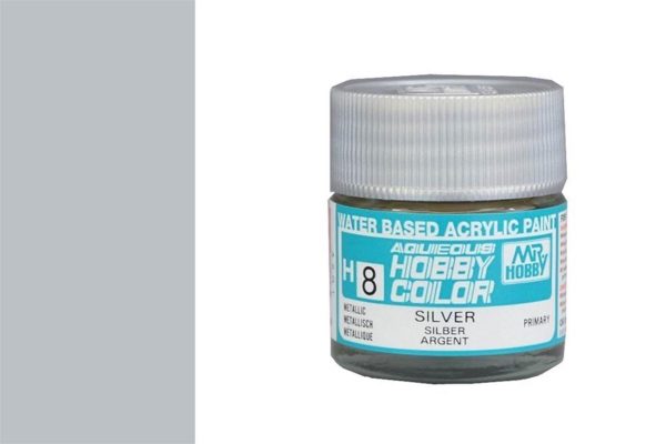 10 ml. Sliver Aqueous Serisi Maket Boyası, Mr.Hobby H008