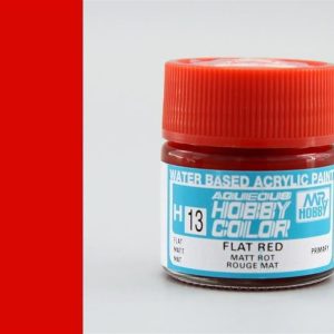 10 ml. Flat Red Aqueous Serisi Maket Boyası, Mr.Hobby H013
