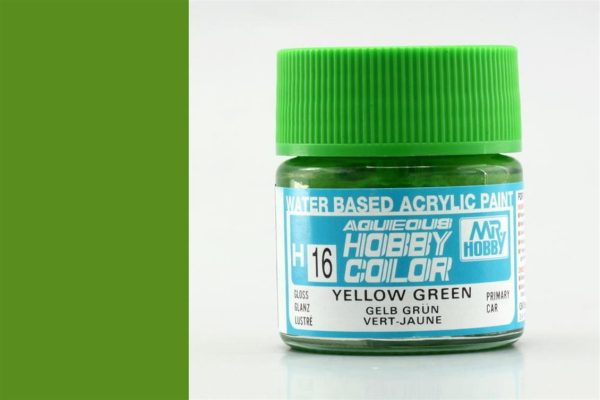 10 ml. Yellow Green Aqueous Serisi Maket Boyası, Mr.Hobby H016
