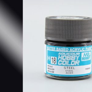 10 ml. Steel Aqueous Serisi Maket Boyası, Mr.Hobby H018