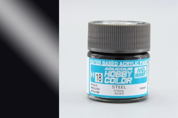 10 ml. Steel Aqueous Serisi Maket Boyası, Mr.Hobby H018