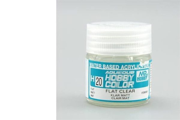 10 ml. Flat Clear Aqueous Serisi Maket Boyası, Mr.Hobby H020