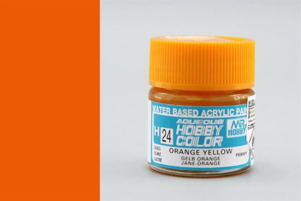 10 ml. Orange Yellow Aqueous Serisi Maket Boyası, Mr.Hobby H024
