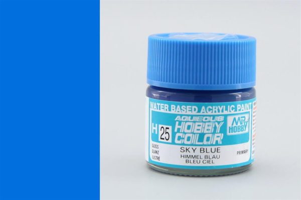 10 ml. Sky Blue Aqueous Serisi Maket Boyası, Mr.Hobby H025