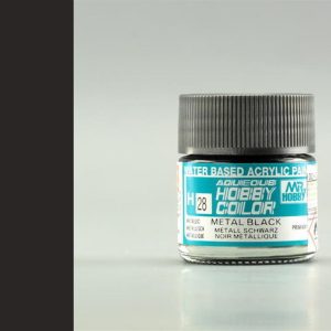 10 ml. Metal Black Aqueous Serisi Maket Boyası, Mr.Hobby H028
