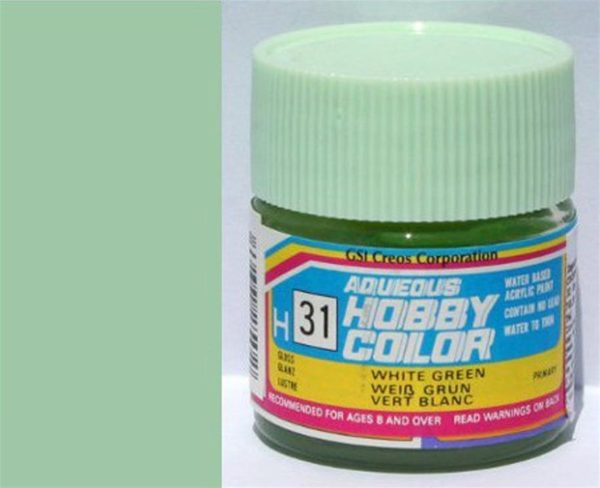 10 ml. White Green Aqueous Serisi Maket Boyası, Mr.Hobby H031