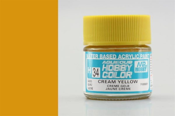 10 ml. Cream Yellow Aqueous Serisi Maket Boyası, Mr.Hobby H034