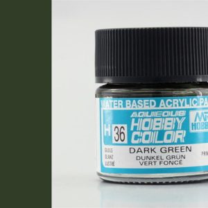 10 ml. Dark Green Aqueous Serisi Maket Boyası, Mr.Hobby H036