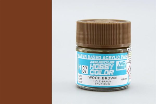 10 ml. Wood Brown Aqueous Serisi Maket Boyası, Mr.Hobby H037