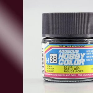 10 ml. Steel Red Aqueous Serisi Maket Boyası, Mr.Hobby H038