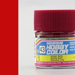 10 ml. Wine Red Aqueous Serisi Maket Boyası, Mr.Hobby H043