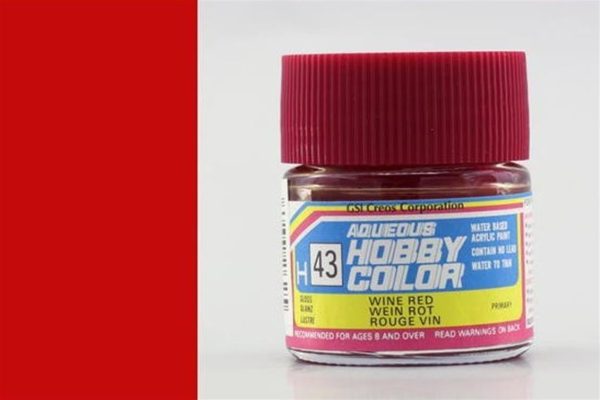 10 ml. Wine Red Aqueous Serisi Maket Boyası, Mr.Hobby H043