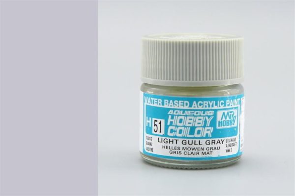 10 ml. Light Gull Gray Aqueous Serisi Maket Boyası, Mr.Hobby H051