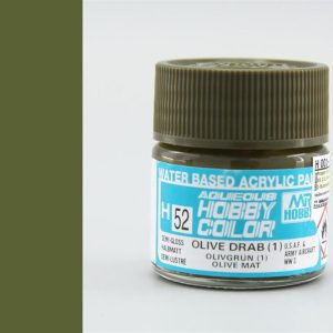 10 ml. Olive Drab (1) Aqueous Serisi Maket Boyası, Mr.Hobby H052