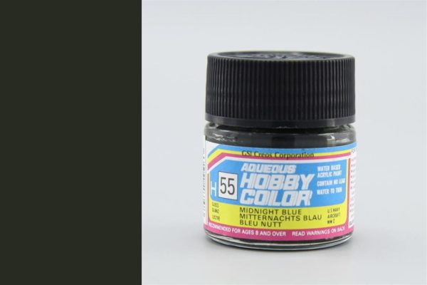 10 ml. Midnight Blue Aqueous Serisi Maket Boyası, Mr.Hobby H055