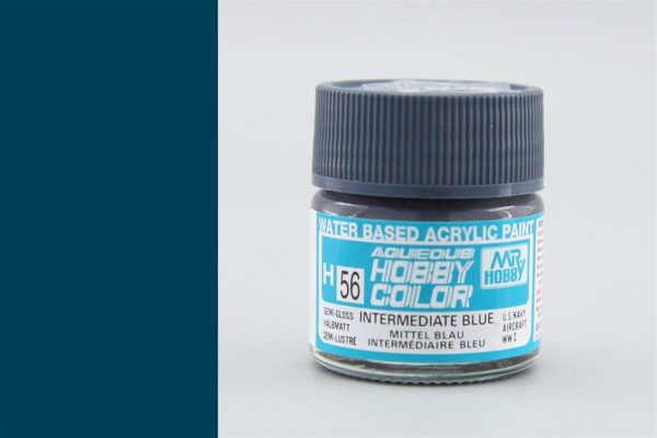 10 ml. Intermediate Blue Aqueous Serisi Maket Boyası, Mr.Hobby H056