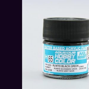 10 ml. RLM70 Black Green Aqueous Serisi Maket Boyası, Mr.Hobby H065