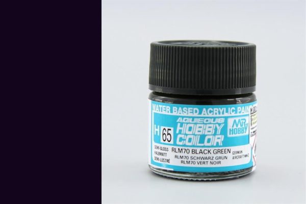 10 ml. RLM70 Black Green Aqueous Serisi Maket Boyası, Mr.Hobby H065