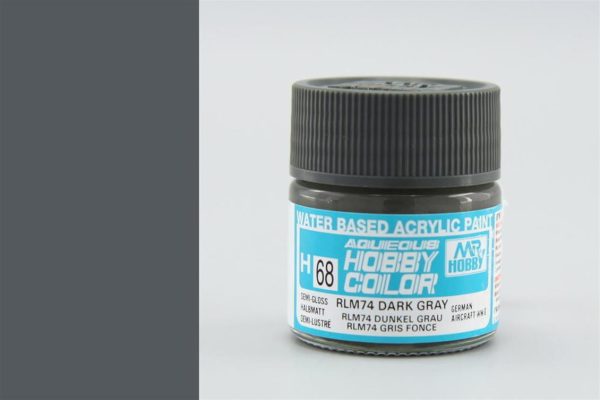 10 ml. RLM74 Dark Gray Aqueous Serisi Maket Boyası, Mr.Hobby H068