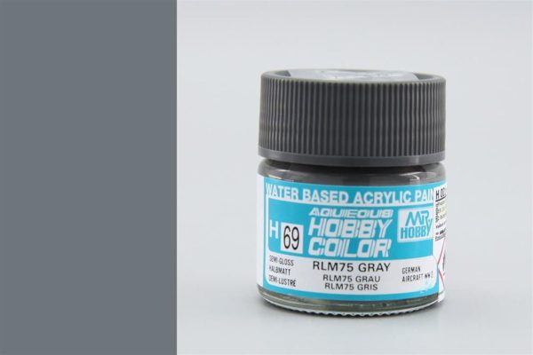 10 ml. RLM75 Gray Aqueous Serisi Maket Boyası, Mr.Hobby H069