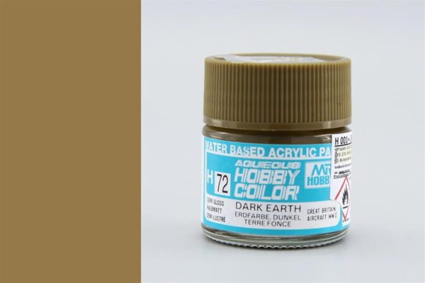10 ml. Dark Earth Aqueous Serisi Maket Boyası, Mr.Hobby H072