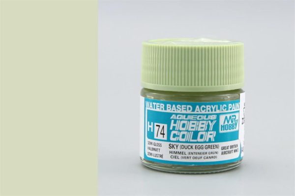10 ml. Sky (Duck Egg Green) Aqueous Serisi Maket Boyası, Mr.Hobby H074