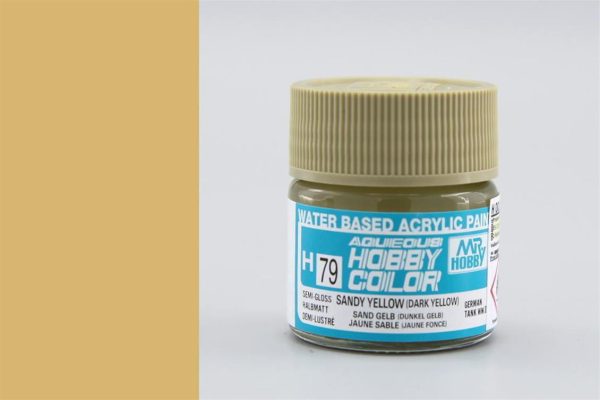 10 ml. Sandy Yellow (Dark Yellow) Aqueous Serisi Maket Boyası, Mr.Hobby H079