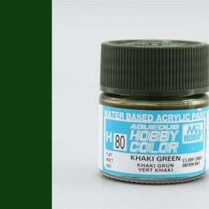 10 ml. Khaki Green Aqueous Serisi Maket Boyası, Mr.Hobby H080