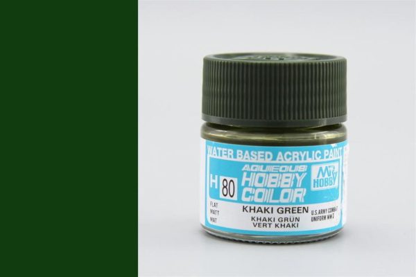 10 ml. Khaki Green Aqueous Serisi Maket Boyası, Mr.Hobby H080