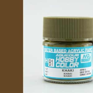 10 ml. Khaki Aqueous Serisi Maket Boyası, Mr.Hobby H081