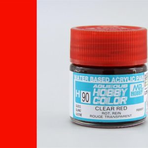 10 ml. Clear Red Aqueous Serisi Maket Boyası, Mr.Hobby H090