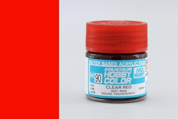 10 ml. Clear Red Aqueous Serisi Maket Boyası, Mr.Hobby H090
