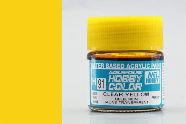 10 ml. Clear Yellow Aqueous Serisi Maket Boyası, Mr.Hobby H091