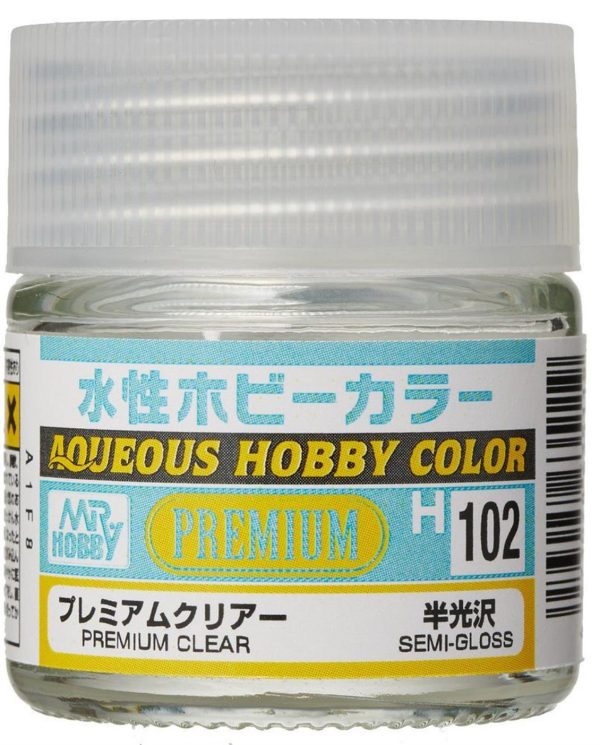 10 ml. Premium Clear Semi-Gloss Aqueous Serisi Maket Boyası, Mr.Hobby H102