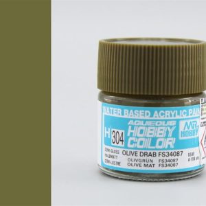 10 ml. Olive Drab FS 34067 Aqueous Serisi Maket Boyası, Mr.Hobby H304