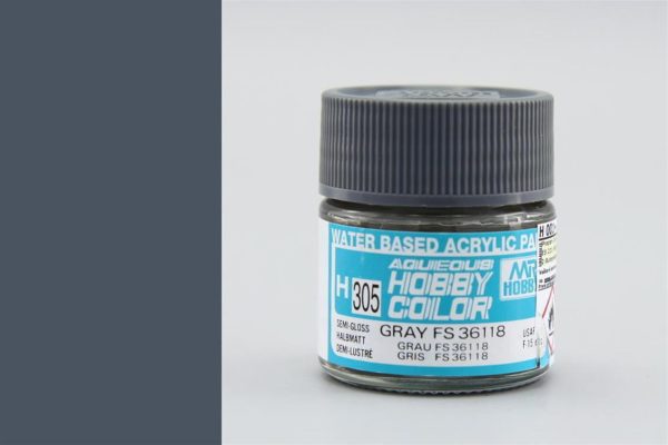 10 ml. Gray FS 36118 Aqueous Serisi Maket Boyası, Mr.Hobby H305