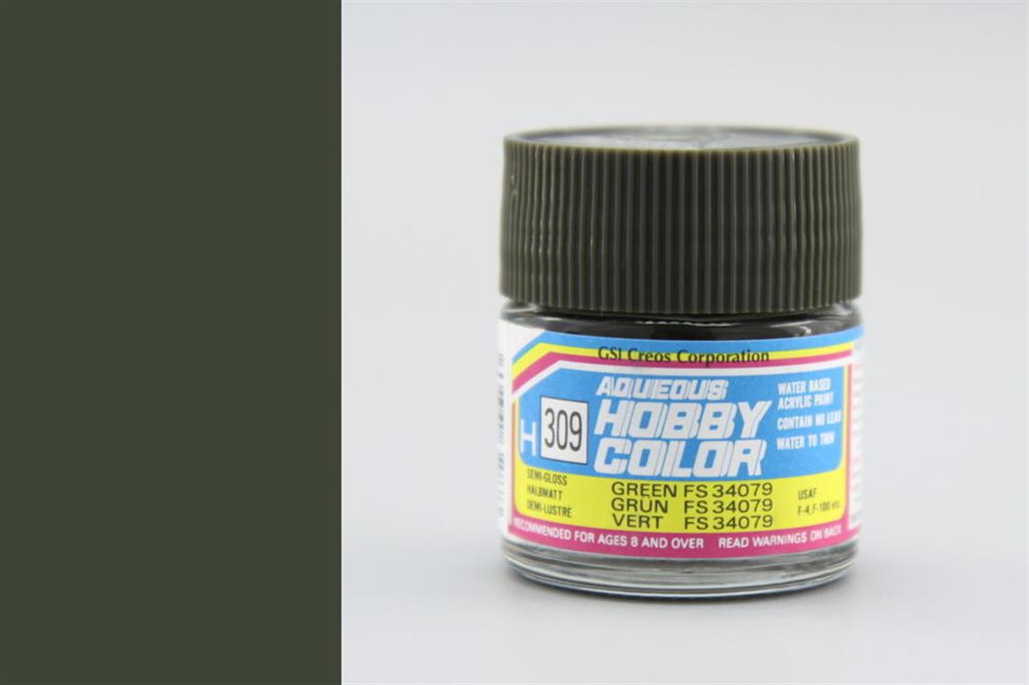 10 ml. Green FS 34079 Aqueous Serisi Maket Boyası, Mr.Hobby H309
