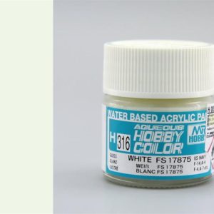 10 ml. White FS 17875 Aqueous Serisi Maket Boyası, Mr.Hobby H316