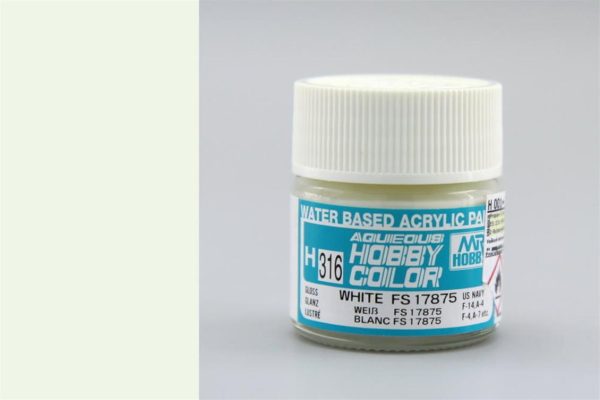 10 ml. White FS 17875 Aqueous Serisi Maket Boyası, Mr.Hobby H316