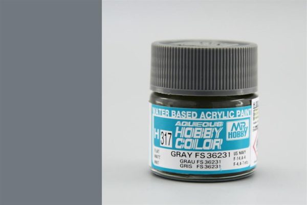 10 ml. Gray FS 36231 Aqueous Serisi Maket Boyası, Mr.Hobby H317