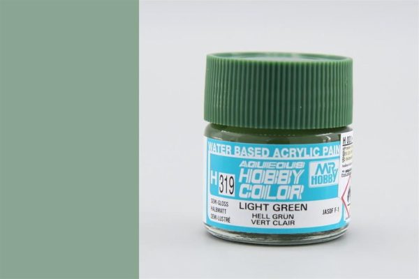 10 ml. Gloss Light Green Aqueous Serisi Maket Boyası, Mr.Hobby H319