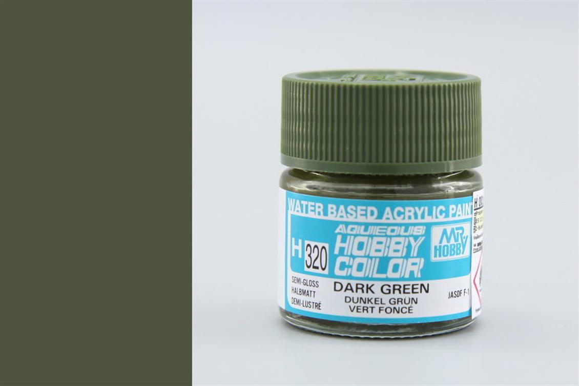 10 ml. Dark Green Aqueous Serisi Maket Boyası, Mr.Hobby H320