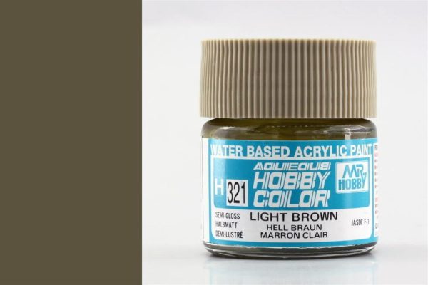 10 ml. Semi Gloss Light Brown Aqueous Serisi Maket Boyası, Mr.Hobby H321