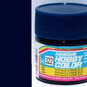 10 ml. Gloss Phtralo Cyanne Blue Aqueous Serisi Maket Boyası, Mr.Hobby H322