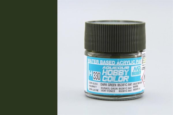 10 ml. Dark Green BS381C/641 Aqueous Serisi Maket Boyası, Mr.Hobby H330