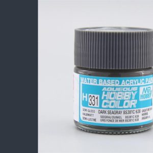 10 ml. Dark Seagray BS381C/638 Aqueous Serisi Maket Boyası, Mr.Hobby H331