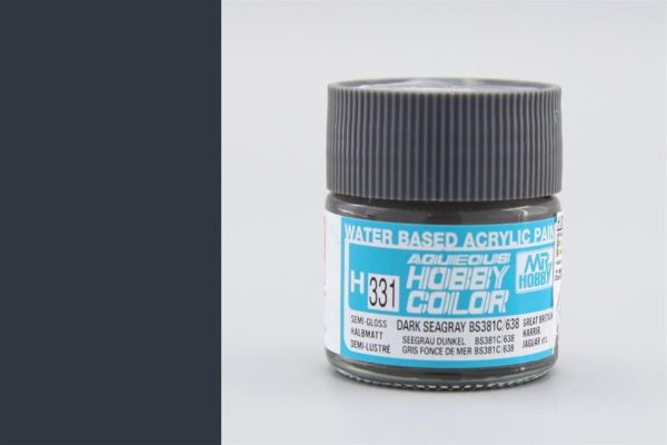10 ml. Dark Seagray BS381C/638 Aqueous Serisi Maket Boyası, Mr.Hobby H331