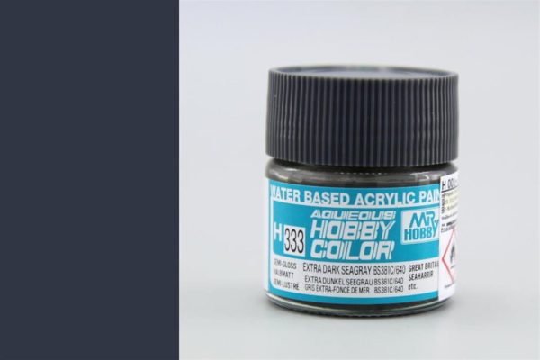10 ml. Extra Dark Seagray BS381C/640 Aqueous Serisi Maket Boyası, Mr.Hobby H333