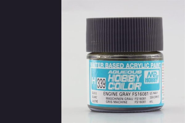10 ml. Engine Gray BS4800/18B21 Aqueous Serisi Maket Boyası, Mr.Hobby H339