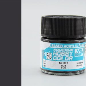 10 ml. Soot Aqueous Serisi Maket Boyası, Mr.Hobby H343